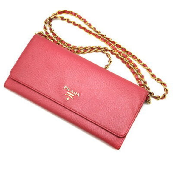 Prada Pink Chain Wallet - Picture 1 of 6